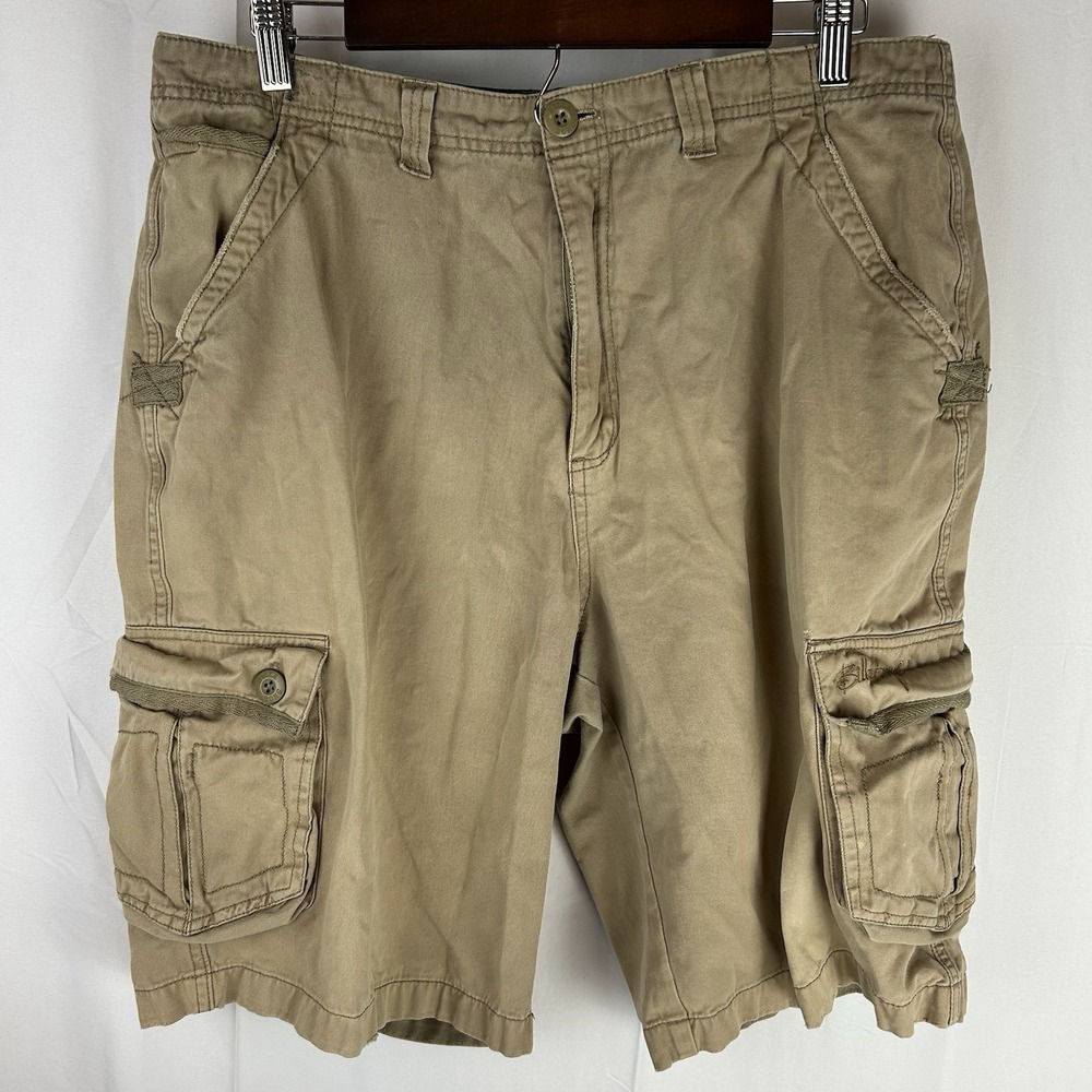 Billabong Cargo Shorts Men Sz 34 Beige Lightweight Baggy Y2K‎ Beach Skate Grunge